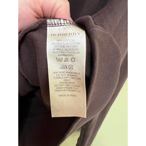 Burberry Brit Dark Brown Half Zip High Collar Embroidered Logo Sweatshirt Medium - Picture 6 of 10